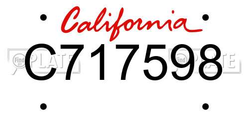 C717598 California License Plate