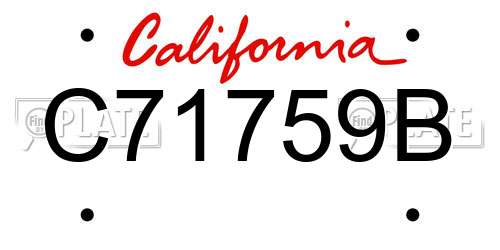 C71759B California License Plate