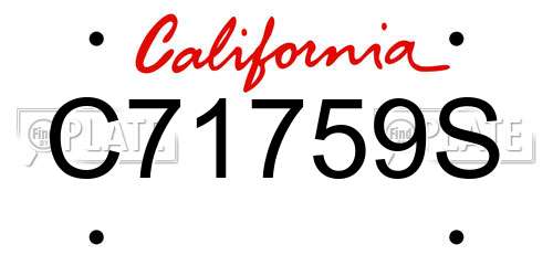 C71759S California License Plate