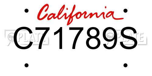 C71789S California License Plate