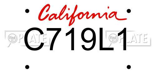 C719L1 California License Plate