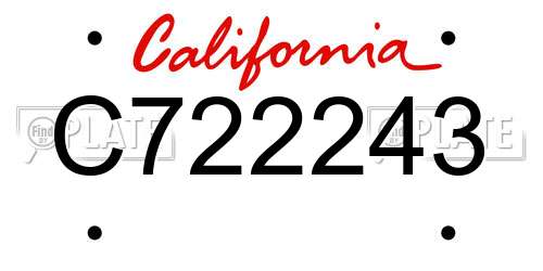 C722243 California License Plate