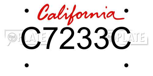 C7233C California License Plate