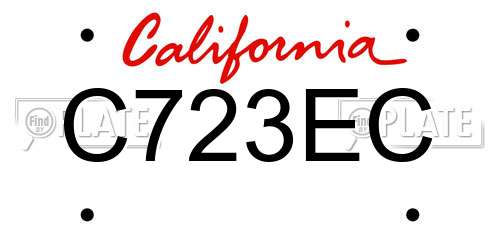 C723EC California License Plate