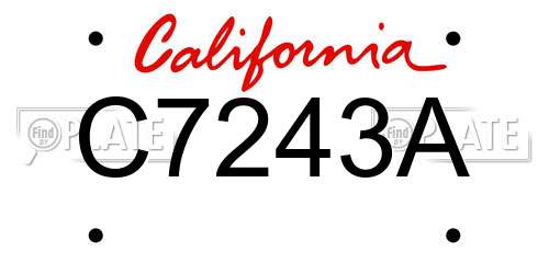 C7243A California License Plate