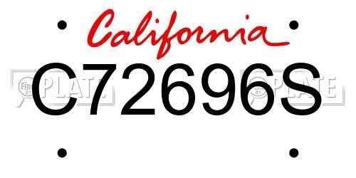 C72696S California License Plate