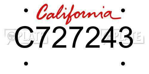 C727243 California License Plate