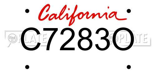 C7283O California License Plate