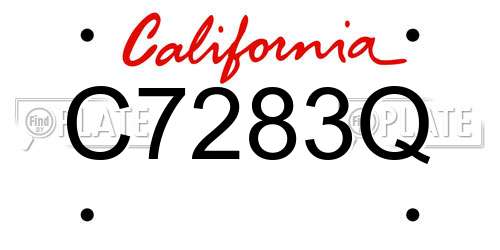 C7283Q California License Plate