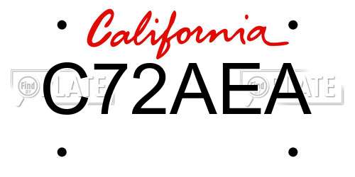 C72AEA California License Plate