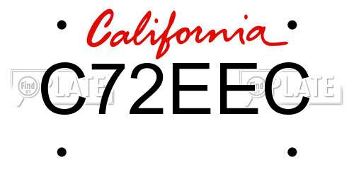 C72EEC California License Plate
