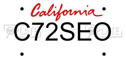 C72SEO California License Plate