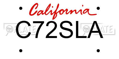 C72SLA California License Plate