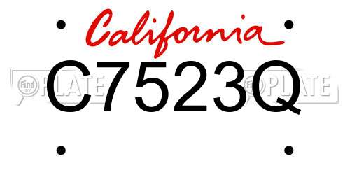 C7523Q California License Plate