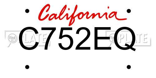 C752EQ California License Plate