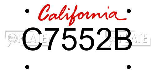 C7552B California License Plate