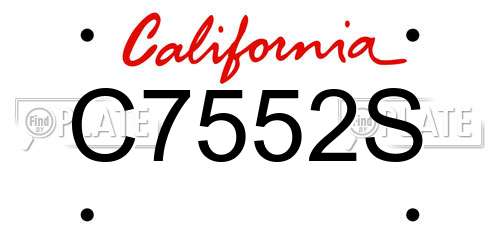 C7552S California License Plate