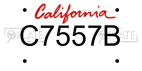 C7557B California License Plate