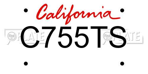 C755TS California License Plate