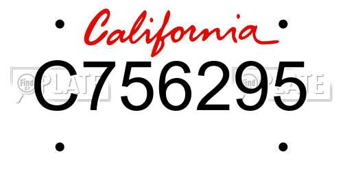 C756295 California License Plate