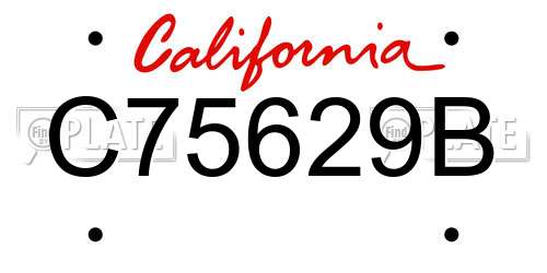 C75629B California License Plate