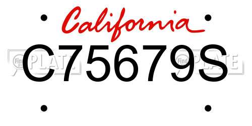 C75679S California License Plate