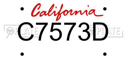 C7573D California License Plate