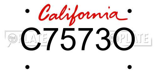 C7573O California License Plate