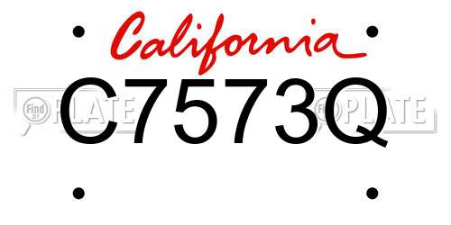 C7573Q California License Plate