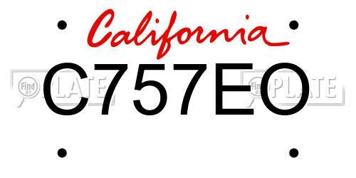 C757EO California License Plate