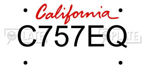 C757EQ California License Plate