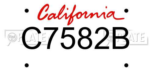 C7582B California License Plate