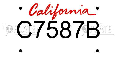 C7587B California License Plate