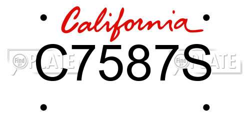 C7587S California License Plate