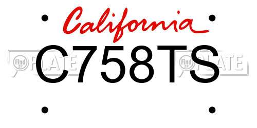 C758TS California License Plate
