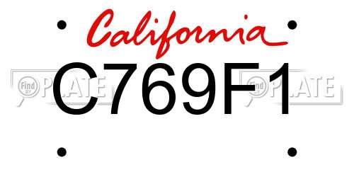 C769F1 California License Plate