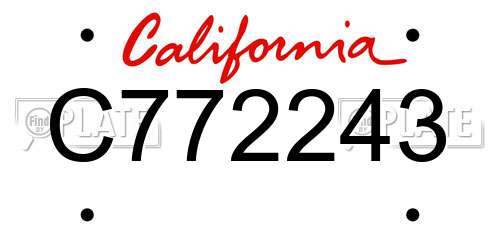 C772243 California License Plate