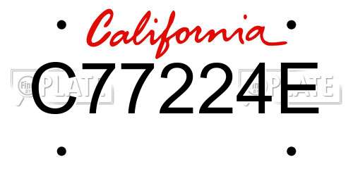 C77224E California License Plate
