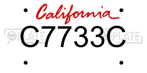 C7733C California License Plate