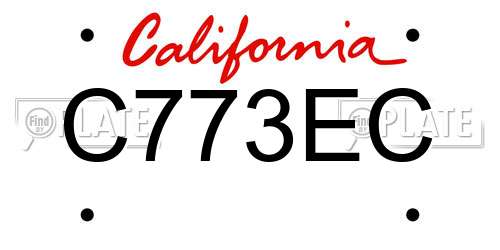 C773EC California License Plate