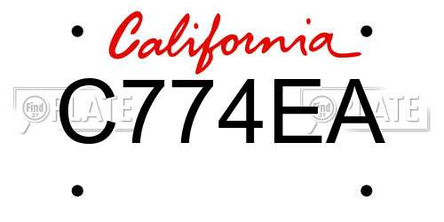 C774EA California License Plate