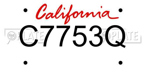 C7753Q California License Plate