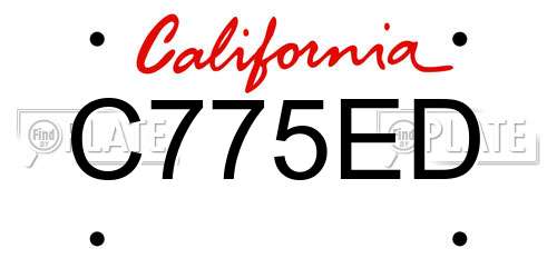 C775ED California License Plate