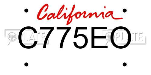 C775EO California License Plate