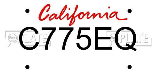 C775EQ California License Plate