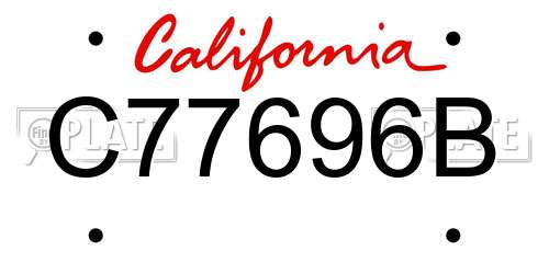 C77696B California License Plate