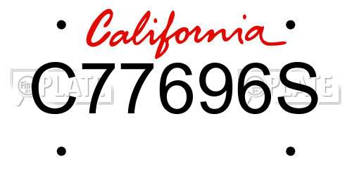 C77696S California License Plate