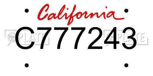 C777243 California License Plate