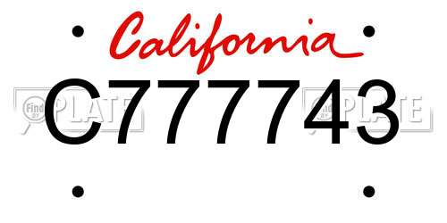 C777743 California License Plate