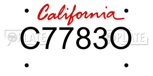 C7783O California License Plate